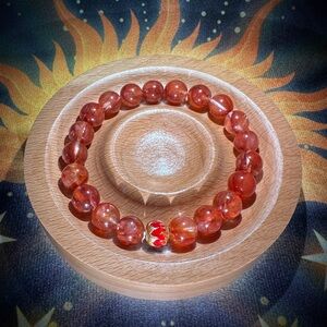 Red Hematoid Quartz Beaded Bracelet